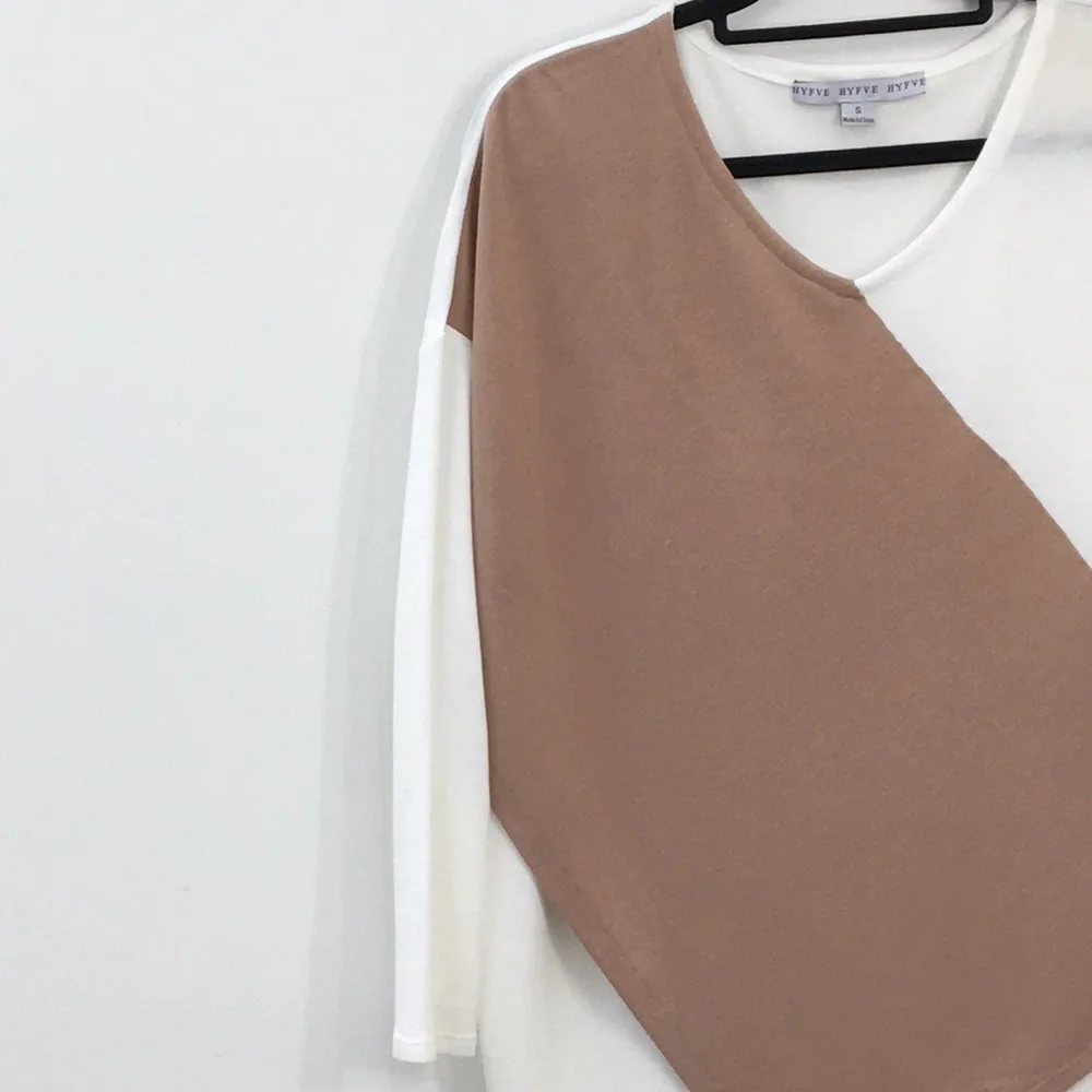 HYFVE 2 Tone Fine Knit 3/4 Sleeves Sweater Tunic Size S NEW With Tags - Picture 4 of 7